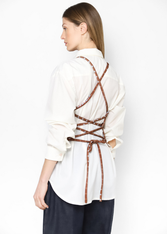 Top Cruzado Cuadrillé Brown