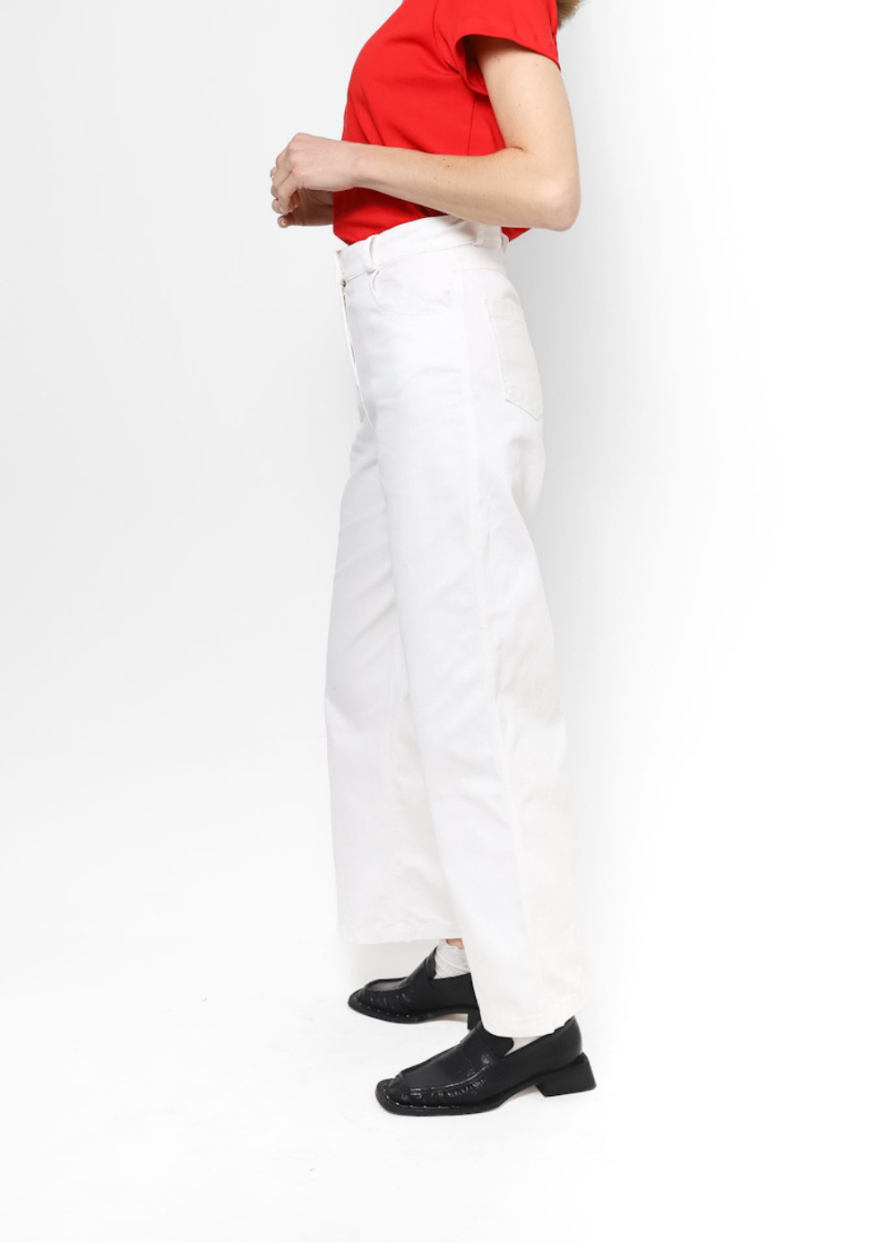 Classic Fit Jeans Wide Leg Blanco