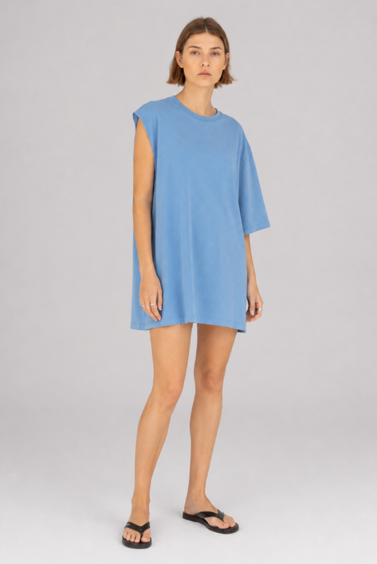 Basic One Sleeve Tee Celeste