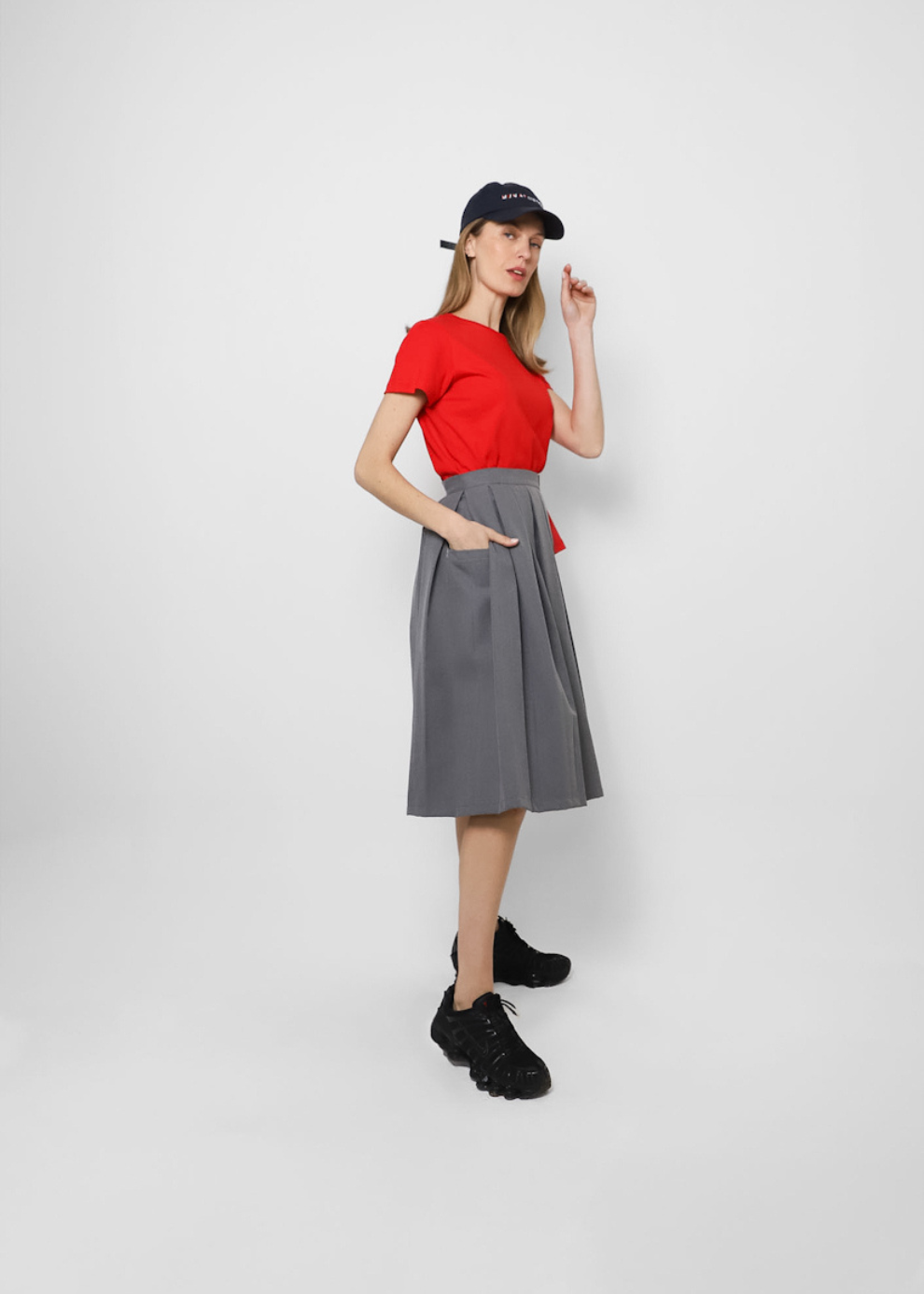 Falda Plisada Sporty Gris