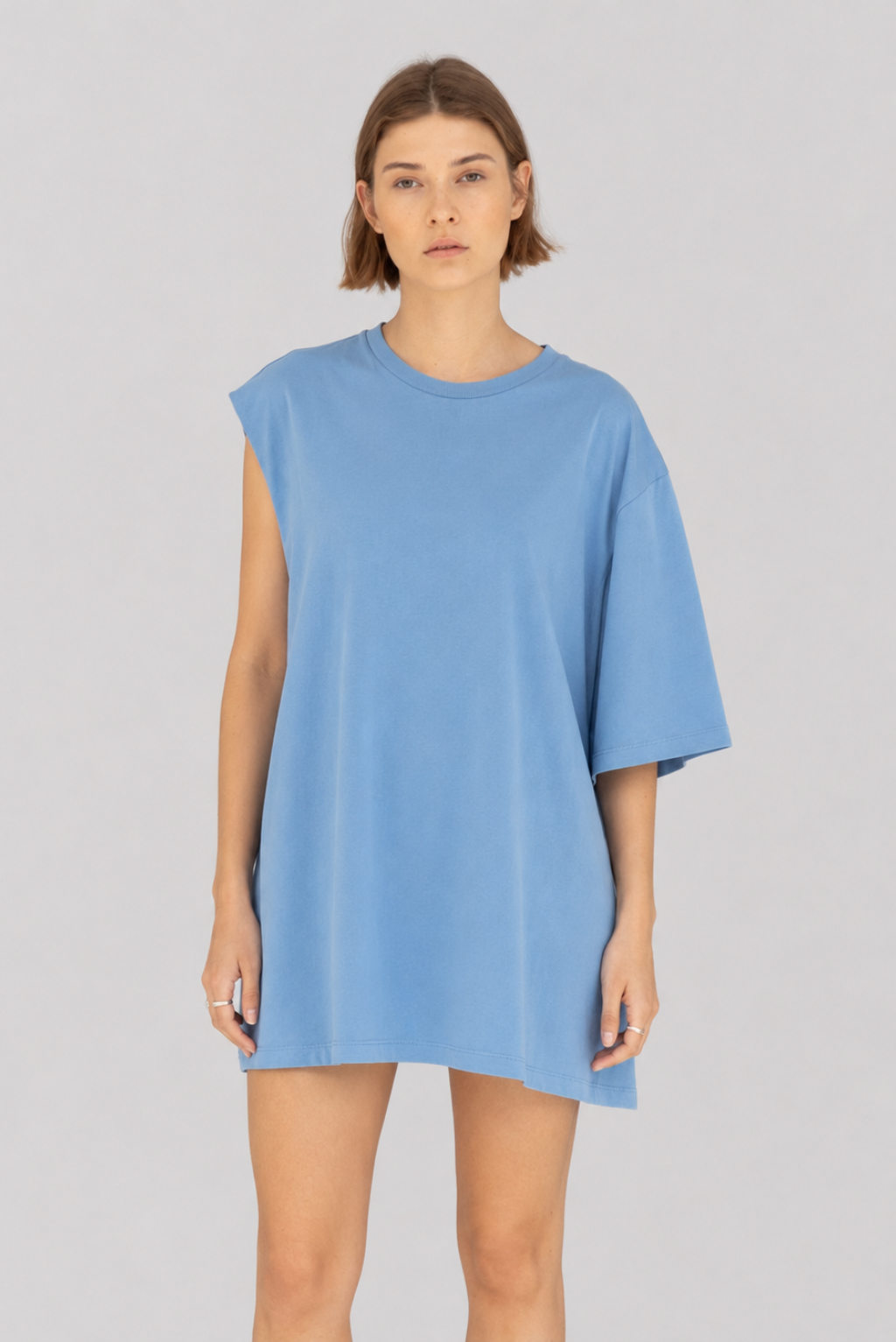 Basic One Sleeve Tee Celeste