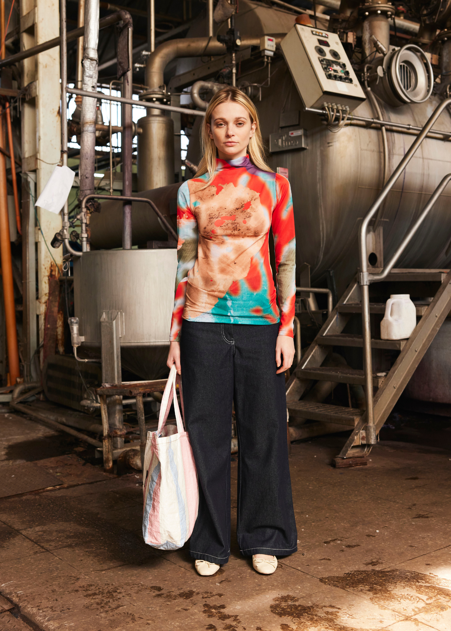 Top Cuello Alto Seaweed Rojo
