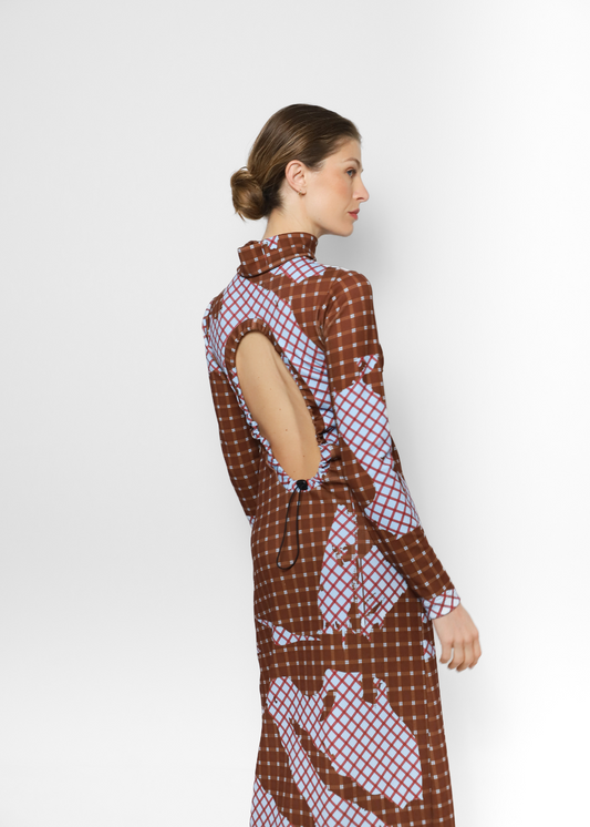 Sporty Sade Dress – Tartán Brown