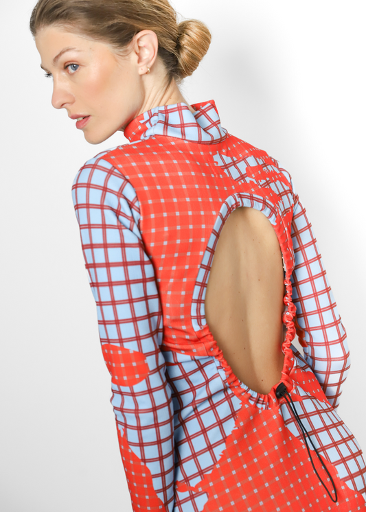 Sporty Sade Dress – Tartán Red