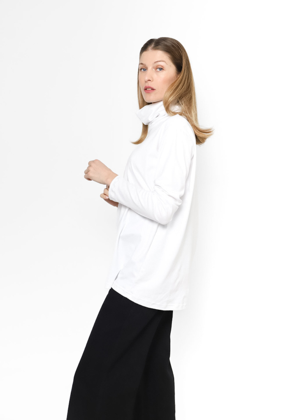 High Neck Tee Blanco