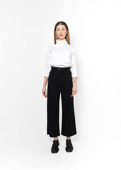 Classic Fit Jeans Wide Leg Negro