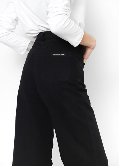 Classic Fit Jeans Wide Leg Negro