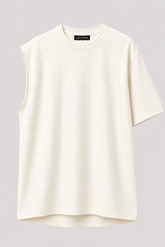 Basic One Sleeve Tee Blanco
