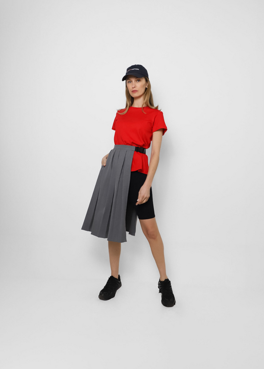 Falda Plisada Sporty Gris