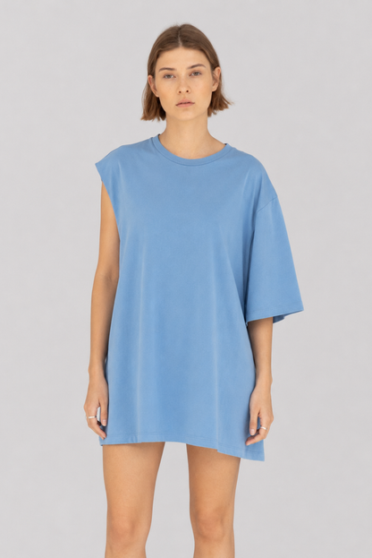 Basic One Sleeve Tee Celeste