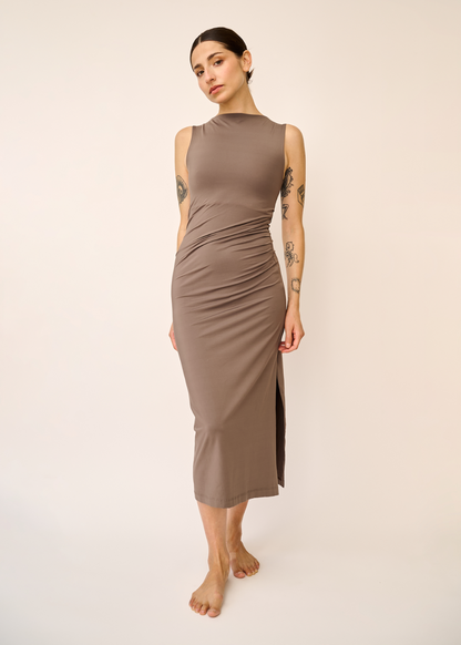 Vestido Wave Café Claro