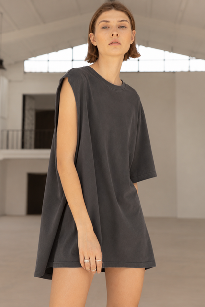 Basic One Sleeve Tee Gris