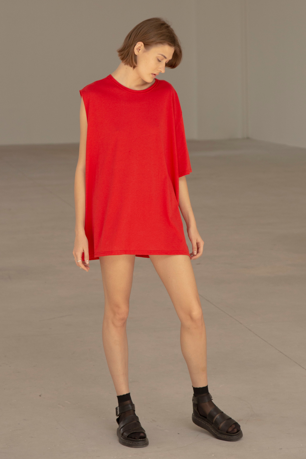 Basic One Sleeve Tee Rojo
