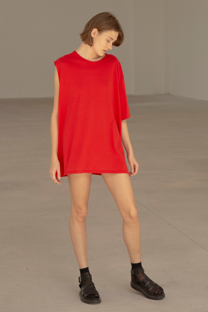 Basic One Sleeve Tee Rojo