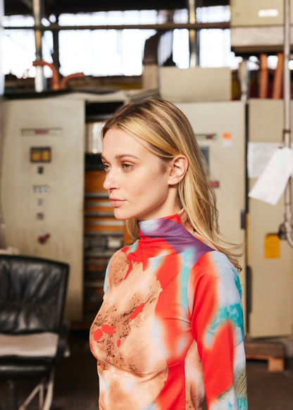 Top Cuello Alto Seaweed Rojo