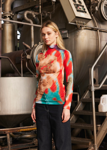 Top Cuello Alto Seaweed Rojo