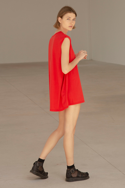 Basic One Sleeve Tee Rojo