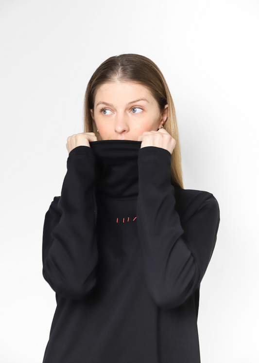 High Neck Tee Negro