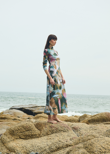 Vestido Cuello Alto Seaweed Verde