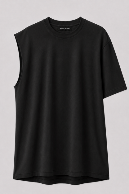Basic One Sleeve Tee Negro