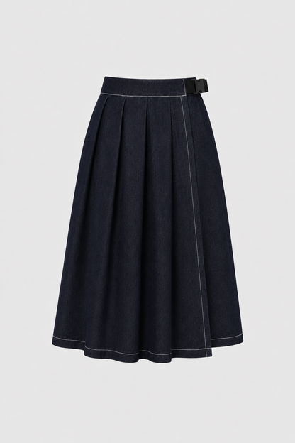Falda Plisada Sporty Denim