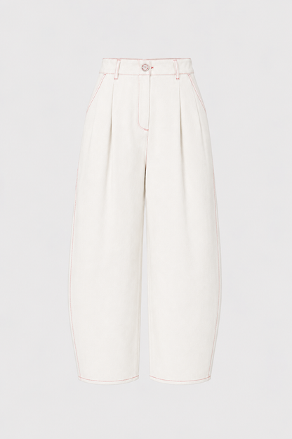 Pantalón Denim Balloon Blanco