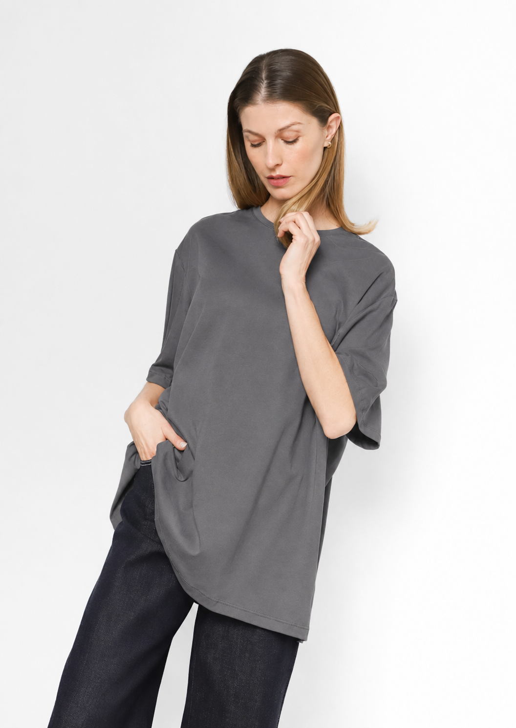 Basic Long Tee Gris