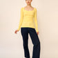 Top Joan Mangas Larga Amarillo