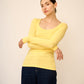 Top Joan Mangas Larga Amarillo