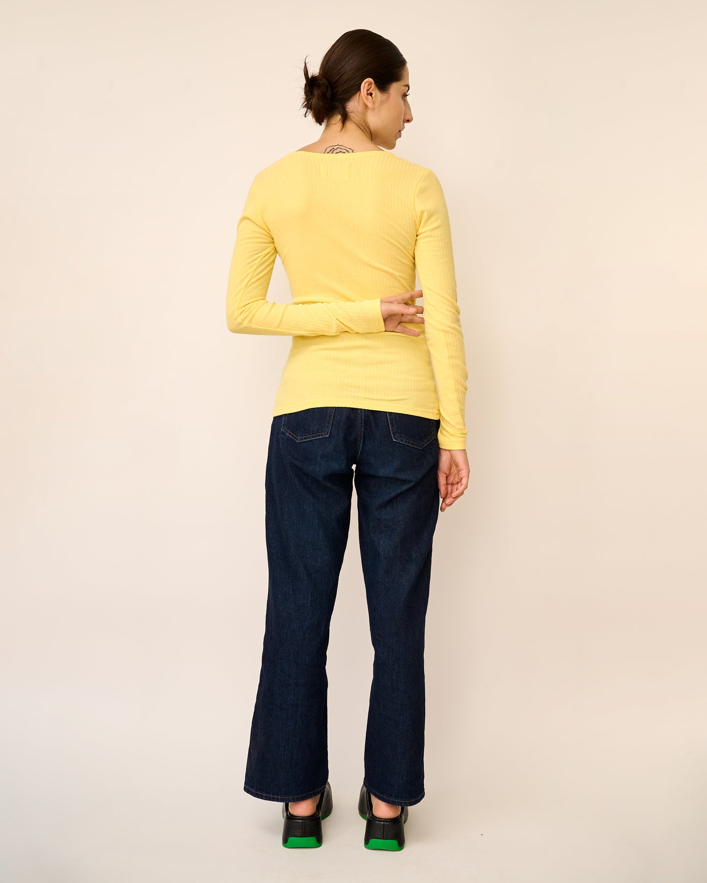 Top Joan Mangas Larga Amarillo